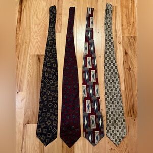 Calvin Klein Geometric and Abstract Ties - Black, Red, Beige